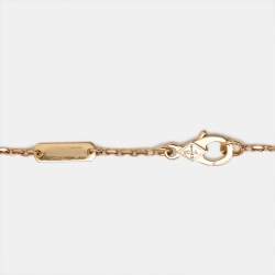 Pre Owned Van Cleef & Arpels Vintage Alhambra Mother of Pearl 18k Yellow Gold Necklace