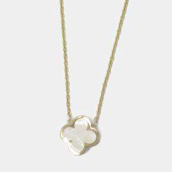 Van Cleef & Arpels 18K Yellow Gold Mother of Pearl Single Motif Pure Alhambra Necklace