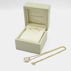 Van Cleef & Arpels 18K Yellow Gold Mother of Pearl Single Motif Pure Alhambra Necklace