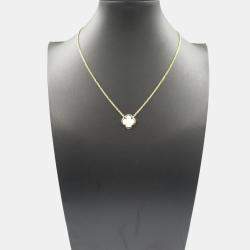 Van Cleef & Arpels 18K Yellow Gold Mother of Pearl Single Motif Pure Alhambra Necklace