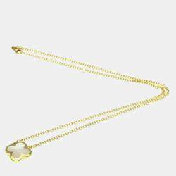 Van Cleef & Arpels 18K Yellow Gold Pure Alhambra Pendant Necklace