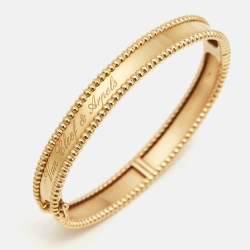 Pre Owned Van Cleef & Arpels Signature Perlée 18k Yellow Gold Bracelet S