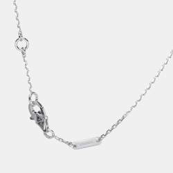 Van Cleef & Arpels 18K White Gold Sweet Alhambra Diamond Single Motif Station Bracelet