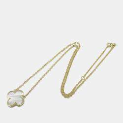 Van Cleef & Arpels 18K Yellow Gold and Mother of Pearl Pure Alhambra Pendant Necklace