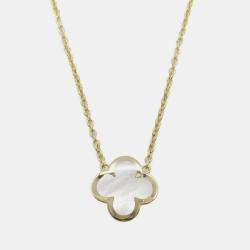 Van Cleef & Arpels 18K Yellow Gold and Mother of Pearl Pure Alhambra Pendant Necklace