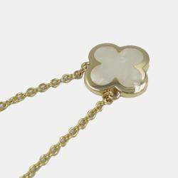 Van Cleef & Arpels 18K Yellow Gold and Mother of Pearl Pure Alhambra Pendant Necklace