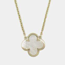 Van Cleef & Arpels 18K Yellow Gold and Mother of Pearl Pure Alhambra Pendant Necklace