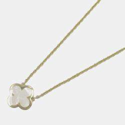 Van Cleef & Arpels 18K Yellow Gold and Mother of Pearl Pure Alhambra Pendant Necklace
