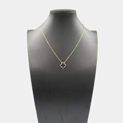 Van Cleef & Arpels 18K Yellow Gold and Onyx Vintage Alhambra Pendant Necklace