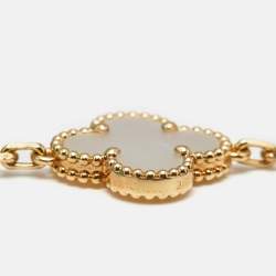 Van Cleef & Arpels Vintage Alhambra Mother of Pearl 18k Yellow Gold Bracelet