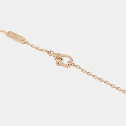 Van Cleef & Arpels 18K Rose Gold Obsidian Diamond 2023 Holiday Vintage Alhambra Pendant Necklace