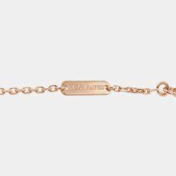 Van Cleef & Arpels 18K Rose Gold Obsidian Diamond 2023 Holiday Vintage Alhambra Pendant Necklace
