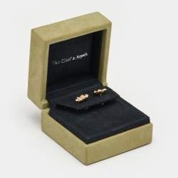 Van Cleef & Arpels Frivole Diamond 18K Yellow Gold Mini Model Stud Earrings