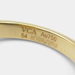 Van Cleef & Arpels Vintage Alhambra Yellow Gold, Diamond, Mother of Pearl Ring EU 54