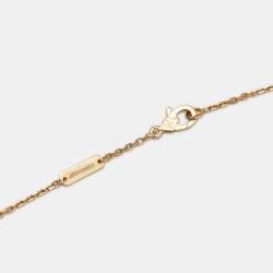 Van Cleef & Arpels Lucky Alhambra Tiger's Eye 18k Yellow Gold Necklace