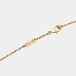 Van Cleef & Arpels Lucky Alhambra Tiger's Eye 18k Yellow Gold Necklace