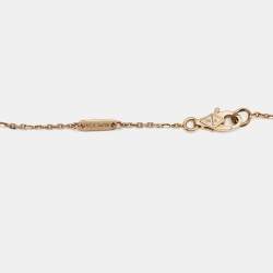 Pre Owned Van Cleef & Arpels Sweet Alhambra Carnelian 18k Rose Gold Necklace