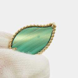 Pre Owned Van Cleef & Arpels Lucky Alhambra 18K Yellow Gold Mother of Pearl Malachite Carnelian Tiger Eye 12 Motif Bracelet
