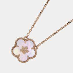 Pre Owned Van Cleef & Arpels Lucky Spring 18K Rose Gold Necklace