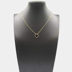 Pre Owned قلادة فان كليف آند أربلز فينتاج ألهامبرا عقيق ذهبي عيار 18 أصفر