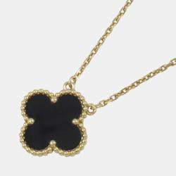 Pre Owned قلادة فان كليف آند أربلز فينتاج ألهامبرا عقيق ذهبي عيار 18 أصفر