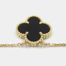 Pre Owned قلادة فان كليف آند أربلز فينتاج ألهامبرا عقيق ذهبي عيار 18 أصفر