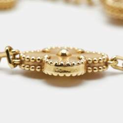 مملوكة مسبقًا Van Cleef & Arpels Vintage Alhambra Gulloiche 18k Yellow Gold 5 Motif Bracelet