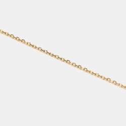 Pre Owned Van Cleef & Arpels Vintage Alhambra Onyx 18k Yellow Gold Pendant Necklace