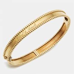 Pre Owned Van Cleef & Arpels Perlée Signature 18k Yellow Gold  Bracelet M
