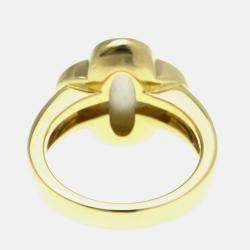 مملوكة مسبقًا Van Cleef & Arpels Pure Alhambra 18K Yellow Gold Mother Of Pearl Ring EU 55