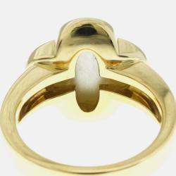 مملوكة مسبقًا Van Cleef & Arpels Pure Alhambra 18K Yellow Gold Mother Of Pearl Ring EU 55