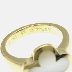 مملوكة مسبقًا Van Cleef & Arpels Pure Alhambra 18K Yellow Gold Mother Of Pearl Ring EU 55