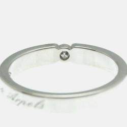 Pre Owned Van Cleef & Arpels Signature Diamond Platinum Ring  EU 51