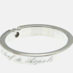 Pre Owned Van Cleef & Arpels Signature Diamond Platinum Ring  EU 51