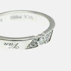 Pre Owned Van Cleef & Arpels Signature Diamond Platinum Ring  EU 51