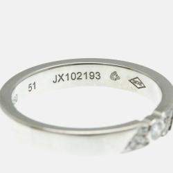 Pre Owned Van Cleef & Arpels Signature Diamond Platinum Ring  EU 51