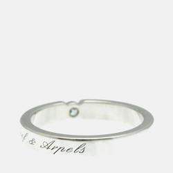 Pre Owned Van Cleef & Arpels Signature Diamond Platinum Ring  EU 51