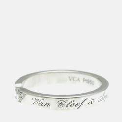 Pre Owned Van Cleef & Arpels Signature Diamond Platinum Ring  EU 51