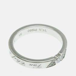 Pre Owned Van Cleef & Arpels Signature Diamond Platinum Ring  EU 51