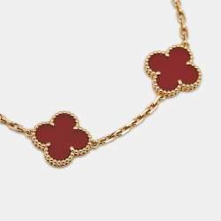 مملوكة مسبقًا سوار فان كليف أند أربلز فينتاج ألهامبرا عقيق 18 قيراط ذهب أصفر 5 أنماط محطة