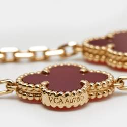 مملوكة مسبقًا سوار فان كليف أند أربلز فينتاج ألهامبرا عقيق 18 قيراط ذهب أصفر 5 أنماط محطة