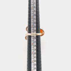 Pre Owned Van Cleef & Arpels Lucky Spring Between the Finger 18K Rose Gold & Mother of Pearl Ring EU 54