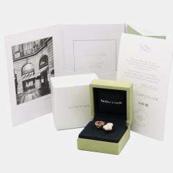 Pre Owned Van Cleef & Arpels Lucky Spring Between the Finger 18K Rose Gold & Mother of Pearl Ring EU 54