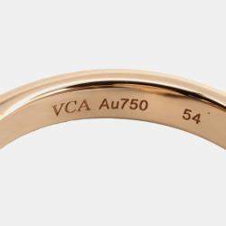 Pre Owned Van Cleef & Arpels Lucky Spring Between the Finger 18K Rose Gold & Mother of Pearl Ring EU 54