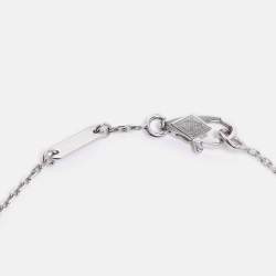 Pre Owned Van Cleef & Arpels 18K White Gold Sweet Alhambra Diamond Single Motif Station Bracelet