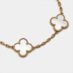 مملوكة مسبقًا سوار فان كليف آند أربلز فينتاج ألهامبرا صدف و ذهب أصفر عيار 18 بخمس وحدات