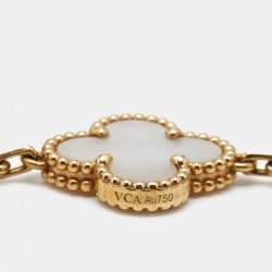 مملوكة مسبقًا سوار فان كليف آند أربلز فينتاج ألهامبرا صدف و ذهب أصفر عيار 18 بخمس وحدات