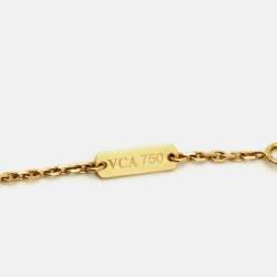 Pre Owned Van Cleef & Arpels Vintage Alhambra Mother of Pearl 18k Yellow Gold Necklace