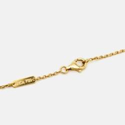 Pre Owned Van Cleef & Arpels Vintage Alhambra Mother of Pearl 18k Yellow Gold Necklace