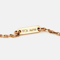 Pre Owned قلادة فان كليف آند اربلز "سويت ألهامبرا" عقيق أحمر ذهب وردي عيار 18